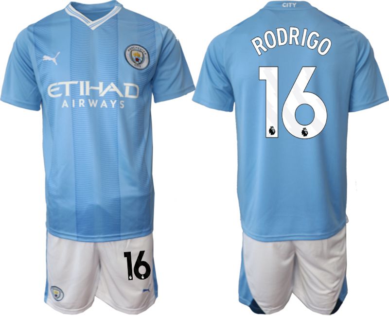 Men 2023-2024 Club Manchester City home Light blue #16 Soccer Jersey->manchester city jersey->Soccer Club Jersey